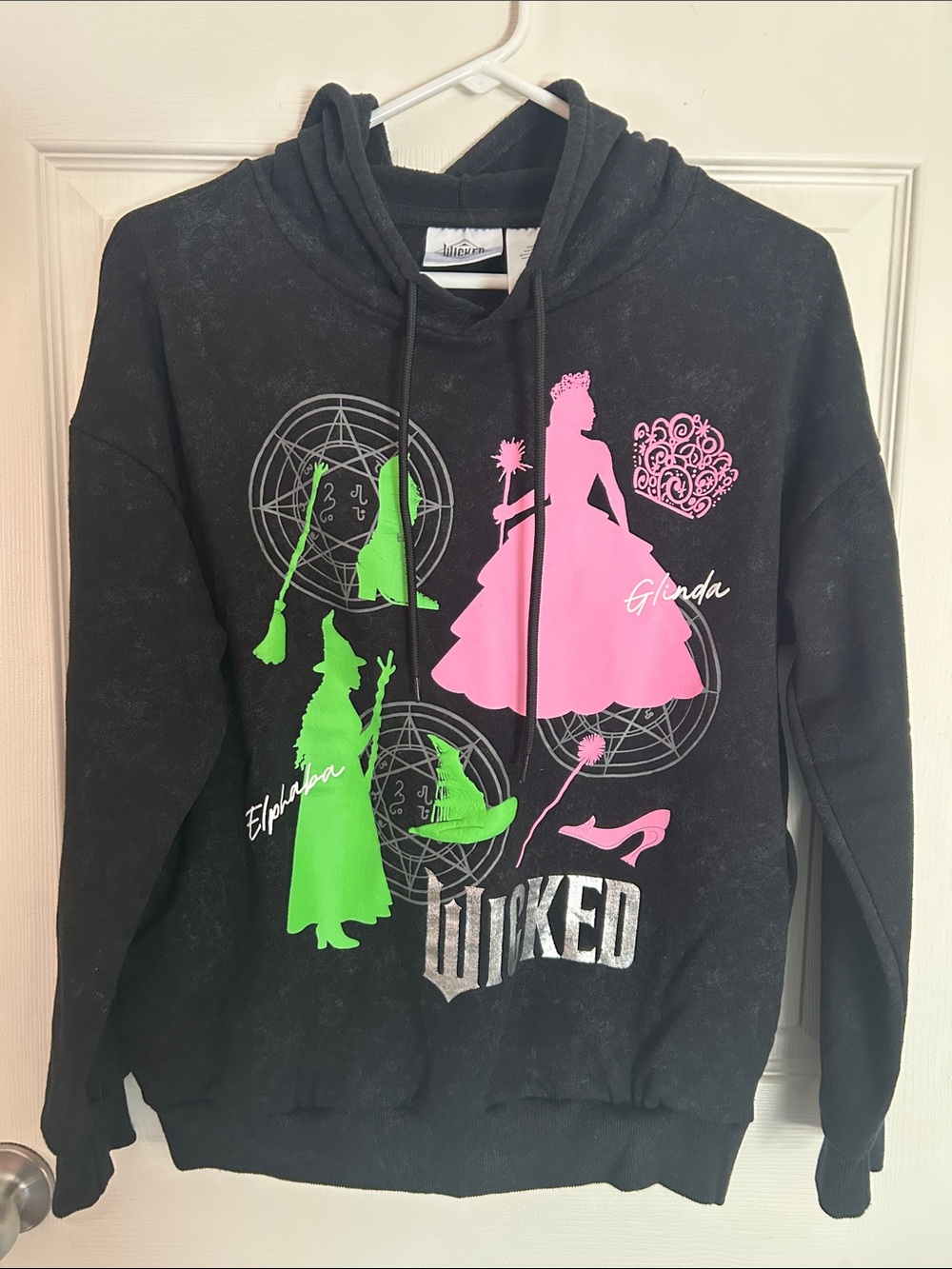 Wicked Graphic Hoodie with Pink & Green Silhouettes